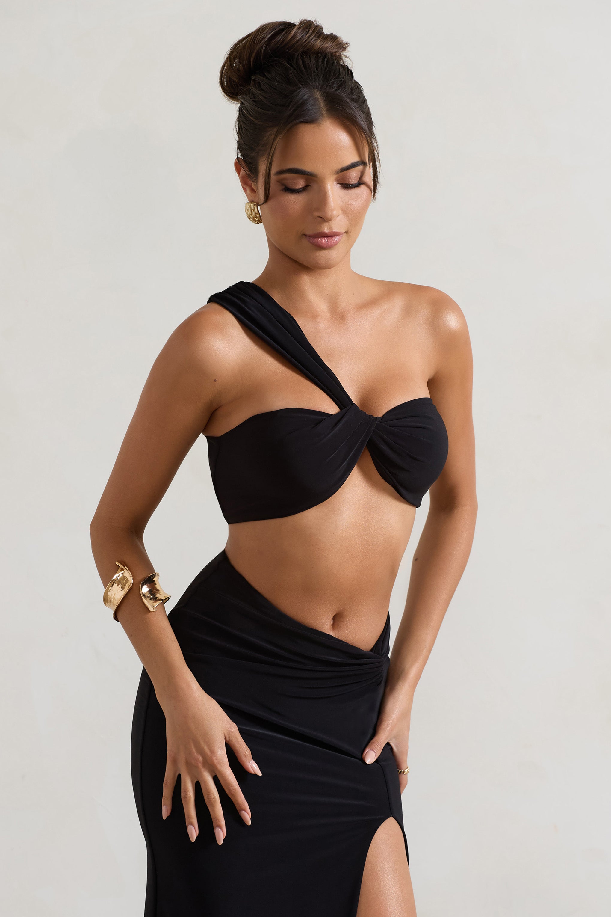 Open Heart | Black Knot One Shoulder Bralette